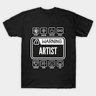 Artist. Funny and Creative, Black and White. Sarcastic. Artist Reference T-Shirt
